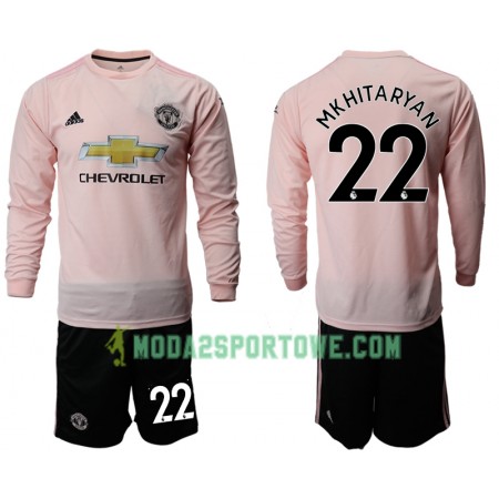 Koszulka Manchester United MKHITARYAN 22 Dziecięcy Wyjazdowe Stroje Piłkarskie 2018/19 Długi Rękaw